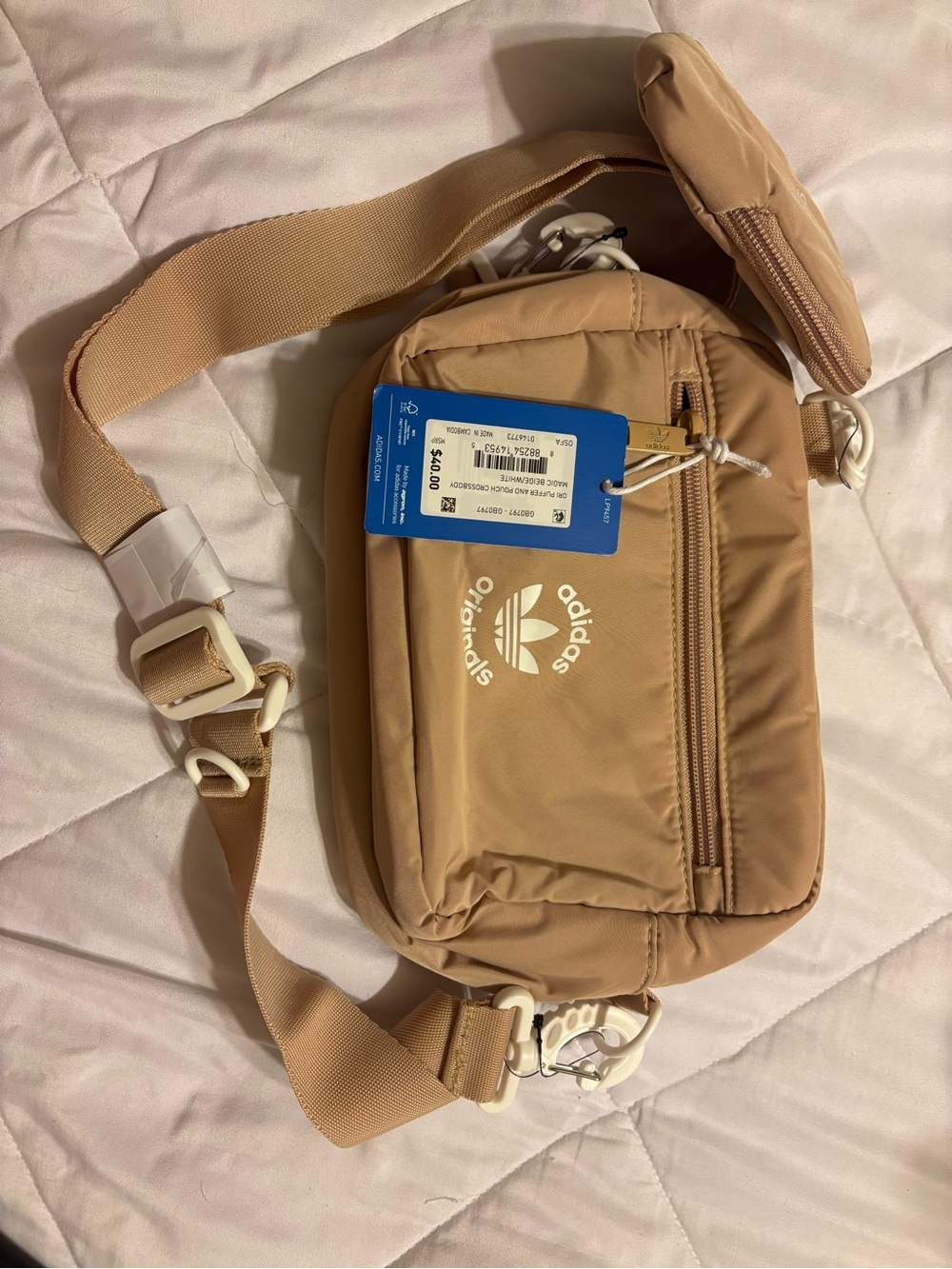 Adidas Originals Beige Crossbody Bag with Pouch - Picture 7 of 7